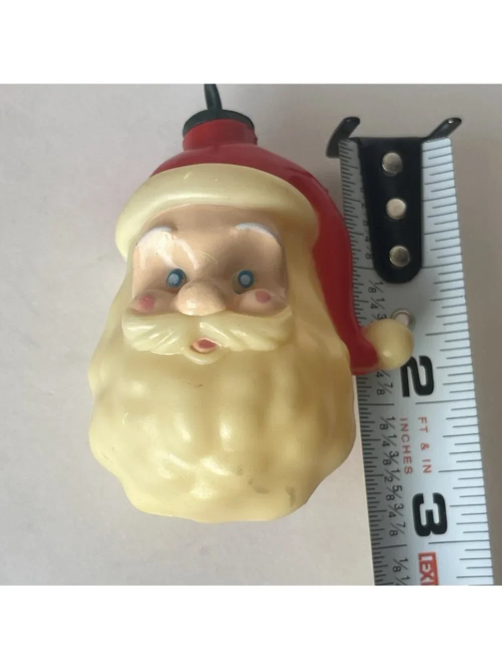 Vintage Gemmy Santa Claus Head Christmas String Lights Plastic Blow Mold Kitschy